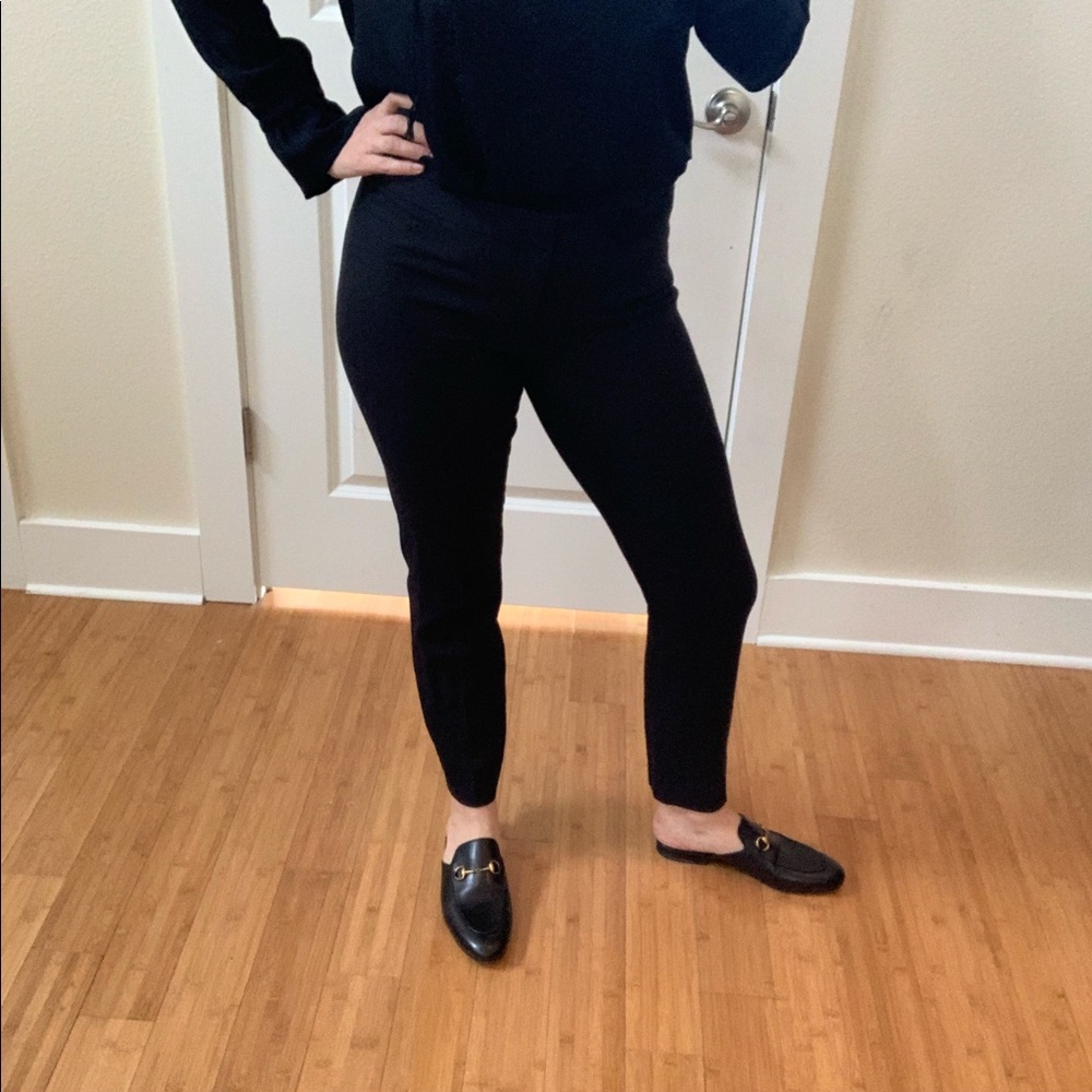 Theory Basic Cropped Wool Blend Dark Grey Pant - image 1